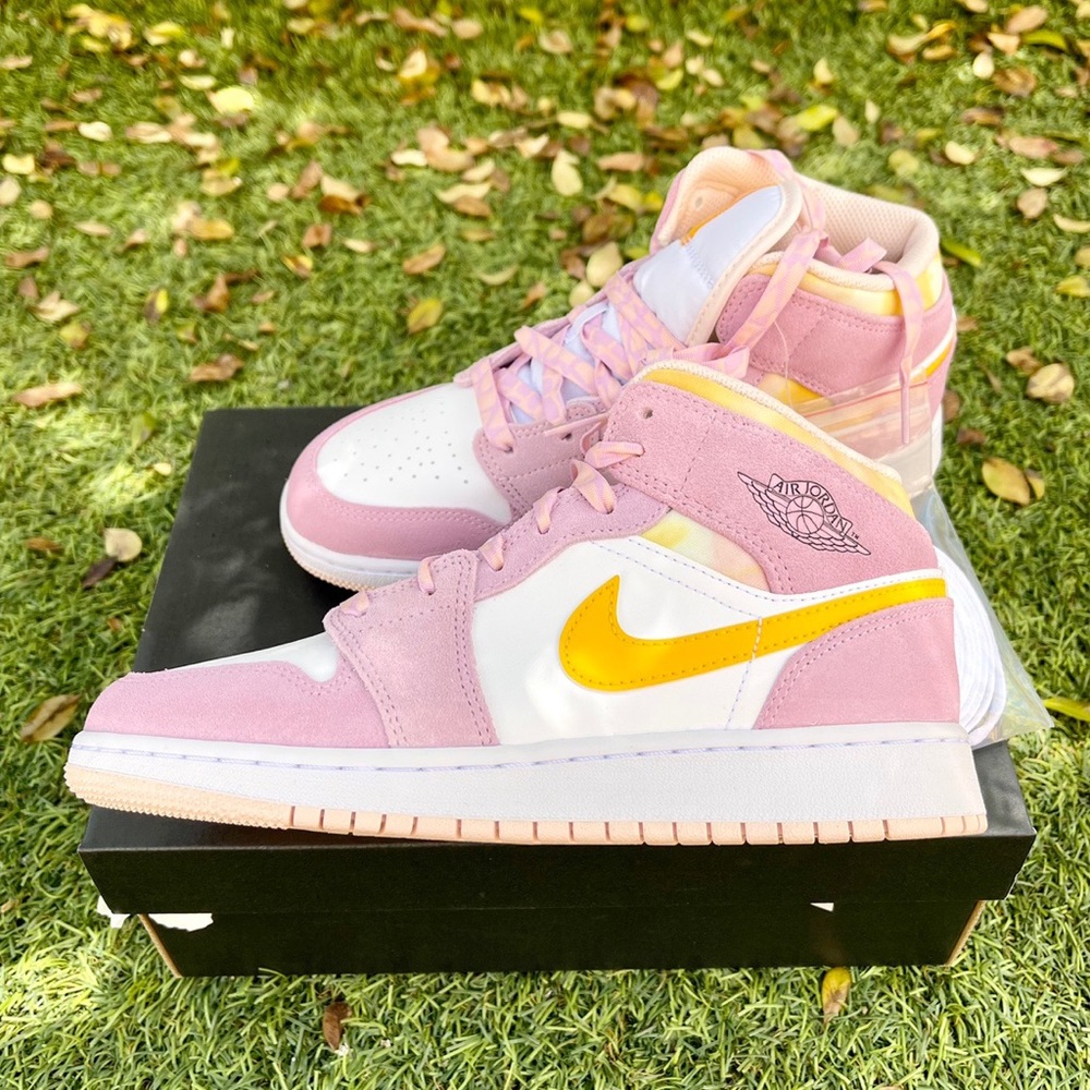 💖 Nike air Jordan 1 pink yellow shoes - Picture 4 of 4